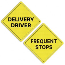 GEEKBEAR Delivery Driver Frequent Stops Car Sign - Sticker or Magnet & Color Options, Weather-Resistant -…