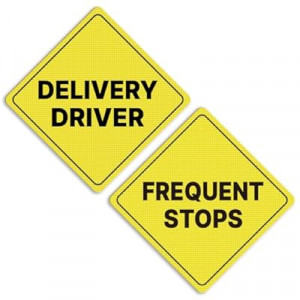 GEEKBEAR Delivery Driver Frequent Stops Car Sign - Sticker or Magnet & Color Options, Weather-Resistant -…