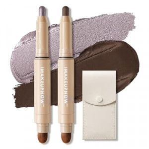 imakeupnow Cream Waterproof Eyeshadow Stick Set Shimmer Matte Eye Shadow Sticks 2PCS, Brightene…