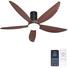 Ohniyou 58 Inch Ceiling Fan with Lights Flush Mount Ceiling Fans Remote & APP Control Dimmable I…