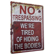 Carastora Halloween Vintage Metal Tin Sign Funny Sarcastic Party Wall Art Decor Signs, Funny Tin Sign for…