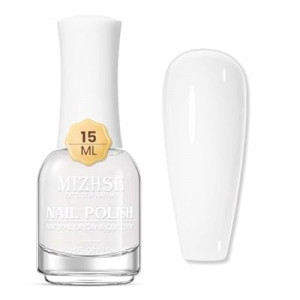 MIZHSE Quick Dry Nail Polish, Milky White Nail Polish Air Dry Fast, 15 ml Regular Water-based Nail Lacquer…