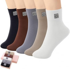 HUGSWEET Soft Comfy Cotton Breathable Socks for Women above Ankle Mini Crew Bootie Socks Gifts…