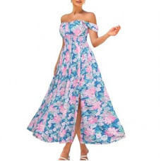 GRACE KARIN 2026 Women's Summer Floral Print Flowy A Line Maxi Dresses Sleeveless Smocked O…