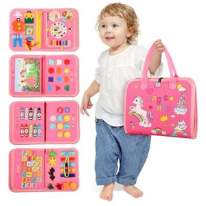 AJsupojouet Toddler Busy Board，Busy Book Montessori Toys，Toys for 3 Year Old Girl B…