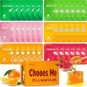 Meleell 36 Pack Face Masks Skincare Bulk Pack,Hydrating Face Masks Beauty For Sensitive Skin,Sheet Ma…
