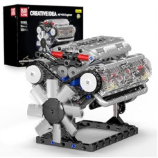 Mould King 10088 V8 Engine Building Kit - Build Your Own V8 Engine Toy, 8-Cylinder Petrol Car E…
