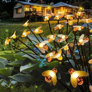 HFLYJPYW Solar Firework Lights 2Pcs Garden Lights Outdoor Waterproof, 120 LED Distribution in 40 Branche…