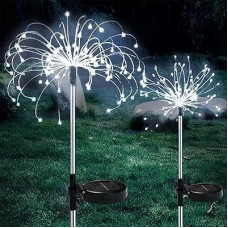 LSLCQW 2 Packs of Outdoor Solar Garden Lights， Solar Flower Firework Lights, Waterproof Updat…