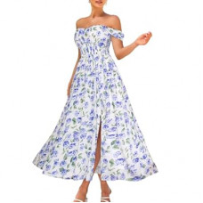 GRACE KARIN 2026 Women's Summer Floral Print Flowy A Line Maxi Dresses Sleeveless Smocked O…