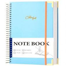 Yoment Hardcover B5 Spiral Notebook 200 Pages with Folder Pockets, College Ruled Notebooks f…