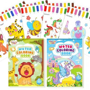 FEREDO KIDS Watercolor Paint Sets for Kid: 2 Pack Water Painting Coloring Book for Toddlers 4-8 Year…