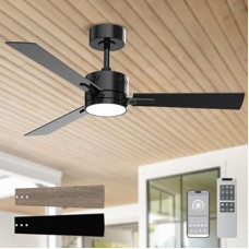AHAWILL 42 inch Ceiling Fan with Light,Outdoor Fans with Lights and Remote, Reversible,6CCT, Dimmabl…
