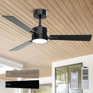 AHAWILL 42 inch Ceiling Fan with Light,Outdoor Fans with Lights and Remote, Reversible,6CCT, Dimmabl…