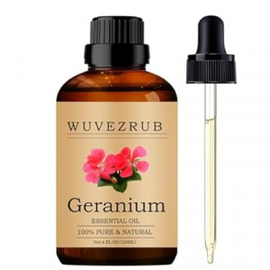 Wuvezrub Geranium Essential Oils, 120ML Pure and Natural Essential Oil for Aromatherapy Diffuser - Gerani…