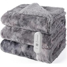 Electric Throw Blanket,Soft Faux Fur Heating Blanket Throw,5 Heat Settings &4Hrs Auto-Off, Overheat…