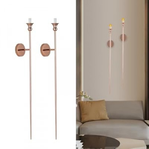 lobolighting Candle Sconces Set of 2 Long Wall Candle Holder Gold Candle Sconce Modern Wall Sconces Candl…