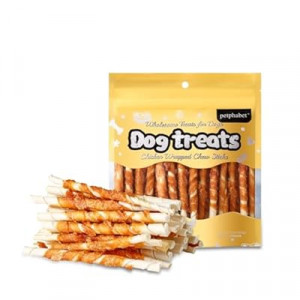 PETPHABET Chicken Wrapped Rawhide Dog Treats - Hide Twists Sticks for Chew, Natural Pet Snack f…