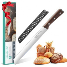 HAUSHOF Bread Knife with Sheath, 8-Inch Serrated Bread Knife for Homemade Bread, 5Cr15Mov Prem…