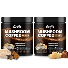 2 Pack Mushroom Coffee Powder, 10 Adaptogenic Mushrooms And MCT Oil, Hydrolyzed Collagen, Instant C…
