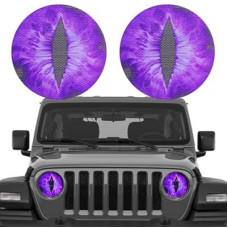2PCS Beast Eyes Headlight Decals,Round Headlight Decal, 3D Stereo Eyes Headlight Decal Sticker…