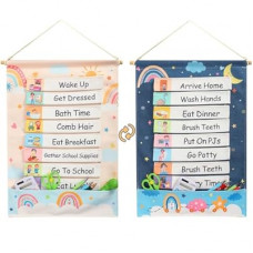 Blosssound Visual Schedule for Kids Chore Chart Morning Bedtime Routine Chart Hippie Boho Daily Ca…