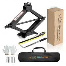 GRAND PITSTOP Motorcycle & Powersports Maintainence Stand Lift Scissor Jack Steel Wide Center Stan…