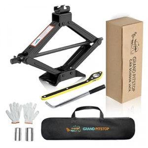 GRAND PITSTOP Motorcycle & Powersports Maintainence Stand Lift Scissor Jack Steel Wide Center Stan…