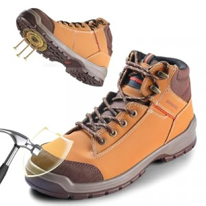 DURAWERK Steel Toe Shoes for Men, Light Comfortable High Top Work Boots, Non-Slip Safety Shoes for M…