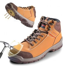 DURAWERK Steel Toe Shoes for Men, Light Comfortable High Top Work Boots, Non-Slip Safety Shoes for M…