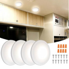 RVsmattly 4 Pack RV Lights Interior DC12V,4.5in Camper Light Inside,Surface Mount,LED Ceiling P…