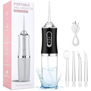 LSLCQW Water Dental Flosser Teeth Pick Portable Cordless Oral Irrigator Rechargeable Travel Irrigation Clea…