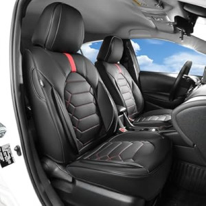FREESOO Leather Car Seat Covers - Car Seat Cover Full Set Faux Leather with Nappa Grain - Waterproof Bre…