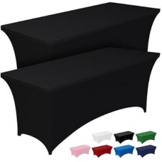 Pureegg Spandex Tablecloth 6ft - 2 Pack, Fitted and Tight Cloth for Rectangle Table, Wrinkle-Free and…
