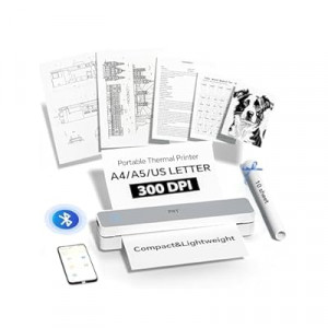 PRT Portable Printer Wireless for Travel, Inkless Bluetooth Small Mobile Thermal Printer, Support 8.…