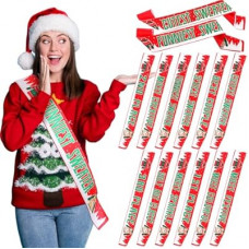Blosssound 12 Pcs Christmas Ugly Sweater Contest Sashes Christmas Party Trophy Award Xmas Funny Co…