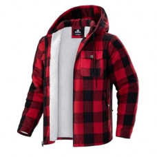 G Gradual Men's Flannel Jacket Fleece Sherpa Lined Hoodies Zip Up Plaid Shirt Warm Winter Jackets for Men…