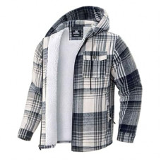 G Gradual Men's Flannel Jacket Fleece Sherpa Lined Hoodies Zip Up Plaid Shirt Warm Winter Jackets for Men…