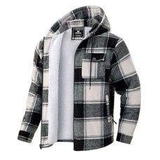 G Gradual Men's Flannel Jacket Fleece Sherpa Lined Hoodies Zip Up Plaid Shirt Warm Winter Jackets for Men…