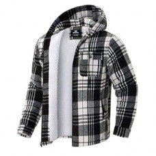 G Gradual Men's Flannel Jacket Fleece Sherpa Lined Hoodies Zip Up Plaid Shirt Warm Winter Jackets for Men…