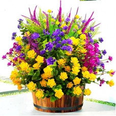 TSTWETO Artificial Flowers for Outdoors, 20 Bundle Artificial Plants Outdoor Fake Flowers UV Resistant,…