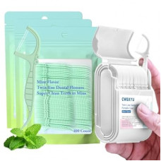 Professional Mint Twin-Line Dental Floss Picks 352 Count - No Break/No Shred Smart Flossers, 2X Deep Clea…