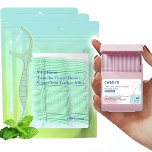 Twin-Line Mint Dental Flossers, 352 Count | No Break & No Shred Dual-Action Floss Picks | Travel-Ready Or…