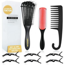 UREELIN Hair Brush set for Curly, Detangling Hair Brush for Afro America/African Hair Textured 3a t…