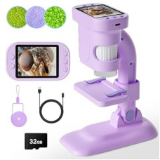 Kids Microscope - Mini Handheld Microscope for Kids, Portable Pocket Digital Toys for Girls Boys Birthday…