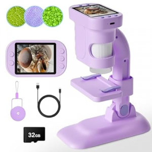 Kids Microscope - Mini Handheld Microscope for Kids, Portable Pocket Digital Toys for Girls Boys Birthday…