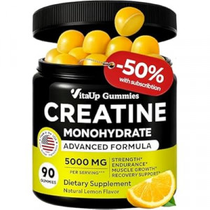 VitaUp Creatine Monohydrate Gummies for Men & Women - USA Made Monohydrate Creatine for Me…