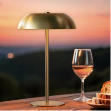 BRASSLISM Gold Cordless Table Lamp – Rechargeable Touch Lamp with 3-Color Dimming & Adjustable…