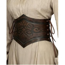 Joukavor Women's Viking Leather Corset Belt Medieval Cinch Belt Renaissance for Halloween
