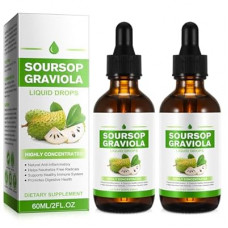 QJCWXIAOX (2 Pack) Soursop Graviola Liquid Drop, Nature Soursop Extract Liquid for Cell Support & Re…